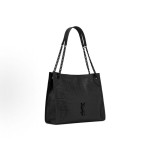 SAINT LAURENT YSL Niki magnetic clasp opening and closing crocodile pattern embossed Tote bag, Tote bag, shopping bag, handbag, shoulder bag, medium size for women, black
